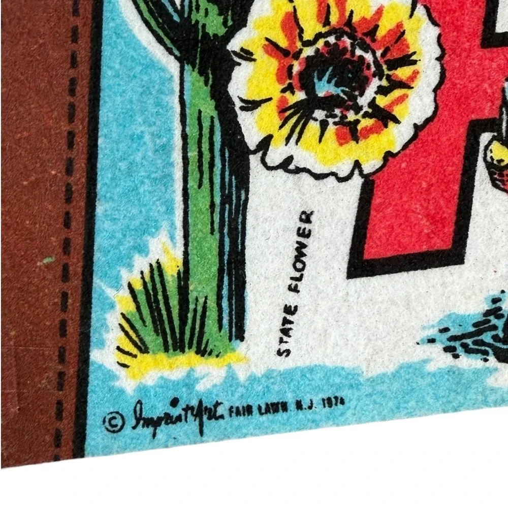 Vintage 1970‎ Arizona Felt Pennant Souvenir Banner Imperial Art Travel Route 66